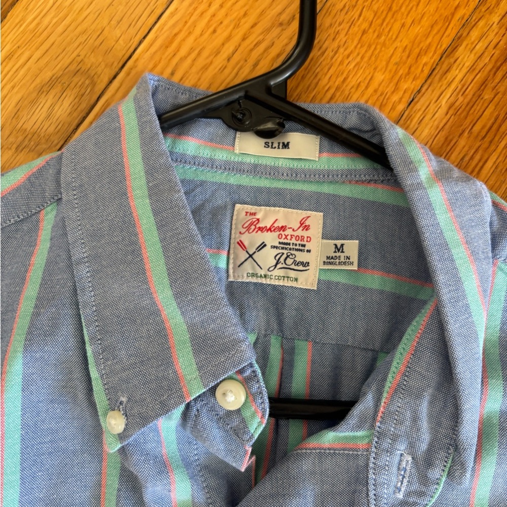 J. Crew Men's Button-Downs - Red Plaid, Light Blue, Blue-Green Stripe - Picture 5 of 11